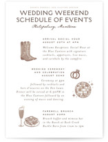 Mountain Ranch Toile Petite Wedding Weekend Itinerary Cards