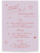 Whimsical Petite Wedding Weekend Itinerary Cards