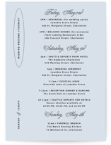plans Petite Wedding Weekend Itinerary Cards