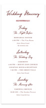 Tall Wedding Weekend Itinerary Cards