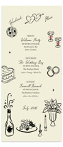 Vintage Lovers Tall Wedding Weekend Itinerary Cards