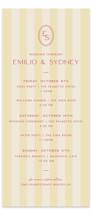 Tall Wedding Weekend Itinerary Cards