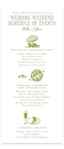 West Coast Toile Tall Wedding Weekend Itinerary Cards