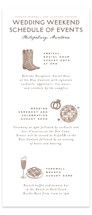 Mountain Ranch Toile Tall Wedding Weekend Itinerary Cards