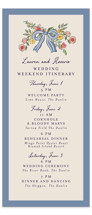 Tall Wedding Weekend Itinerary Cards