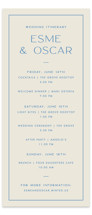 Tall Wedding Weekend Itinerary Cards