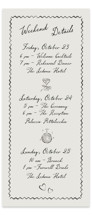 Tall Wedding Weekend Itinerary Cards