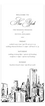 New York Skyline Tall Wedding Weekend Itinerary Cards
