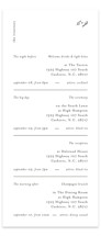 Tall Wedding Weekend Itinerary Cards