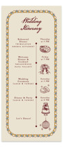 Mughal Gardens Tall Wedding Weekend Itinerary Cards
