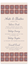 Block Print Tile Tall Wedding Weekend Itinerary Cards