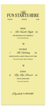 The Eternal Tall Wedding Weekend Itinerary Cards