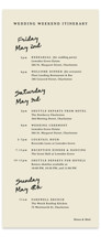 Classic but not Tall Wedding Weekend Itinerary Cards