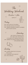 Desert Dreams Tall Wedding Weekend Itinerary Cards