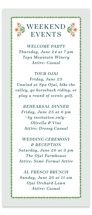 River Valley Tall Wedding Weekend Itinerary Cards