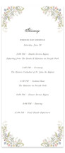flowering arch Tall Wedding Weekend Itinerary Cards