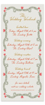 Chantilly Tall Wedding Weekend Itinerary Cards