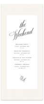 Modern Romance Tall Wedding Weekend Itinerary Cards
