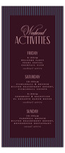 sophisticate Tall Wedding Weekend Itinerary Cards
