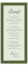 Swoon Tall Wedding Weekend Itinerary Cards