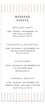 Classic Stripe Tall Wedding Weekend Itinerary Cards