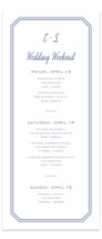 Deluxe Tall Wedding Weekend Itinerary Cards