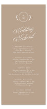 Vintage Romance Tall Wedding Weekend Itinerary Cards
