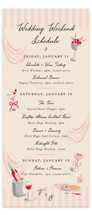 Velvet Cherry Tall Wedding Weekend Itinerary Cards