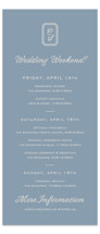 Bevel Monogram Tall Wedding Weekend Itinerary Cards