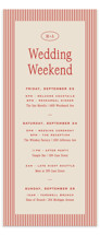 cherry Tall Wedding Weekend Itinerary Cards