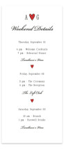 Two Hearts Tall Wedding Weekend Itinerary Cards