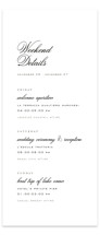 gregada Tall Wedding Weekend Itinerary Cards