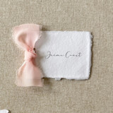 Handmade Paper Tag with Blush Pink Bow | Set of 10 | Custom Text Favor Tags