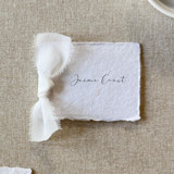 Handmade Paper Tag with White Bow | Set of 10 | Custom Text Favor Tags