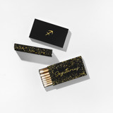 Sagittarius Matchboxes, Black and Gold, Pack of 4 Matchbooks and Matches