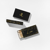Leo Matchboxes, Black and Gold, Pack of 4 Matchbooks and Matches