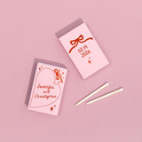 Hand-drawn Heart & Bow Matchboxes, set of 100 Matchbooks and Matches