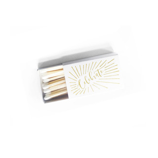 Celebrate Matchbox, Gold on White Matchbooks and Matches