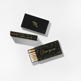 Scorpio Matchboxes, Black and Gold, Pack of 4 Matchbooks and Matches