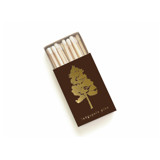 Lodgepole Pine Tree Matchbox, Gold on Brown Matchbooks and Matches
