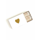 Classic Heart Matchbox, Gold on White Matchbooks and Matches