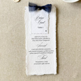 Navy Blue Rehearsal Dinner Menus with Name Cards | Handmade paper | Set Of 10 Menus