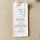 White Ribbon Menus with Place Cards | Set Of 10 Menus