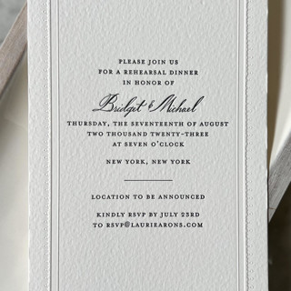 Custom Embossed Border Invitation Card | Set of 50 Programs