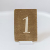 Small Rectangle Table Number - Gold Table Numbers