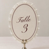 Lace Trim Oval Table Numbers Table Numbers