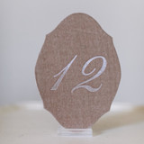 Mushroom Script Oval Table Number Table Numbers