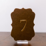Double Sided Table Number - Scroll - Gold Table Numbers