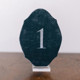 Double Sided Table Number - Oval - Tourmaline Table Numbers