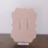 Double Sided Table Number - Scroll - Blush Table Numbers